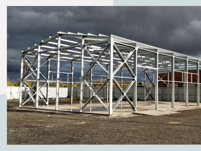 Двускатные ангары в Боровичи от 625 руб. за квадрат