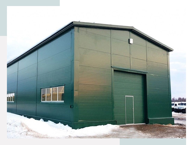 Двускатные ангары в Боровичах